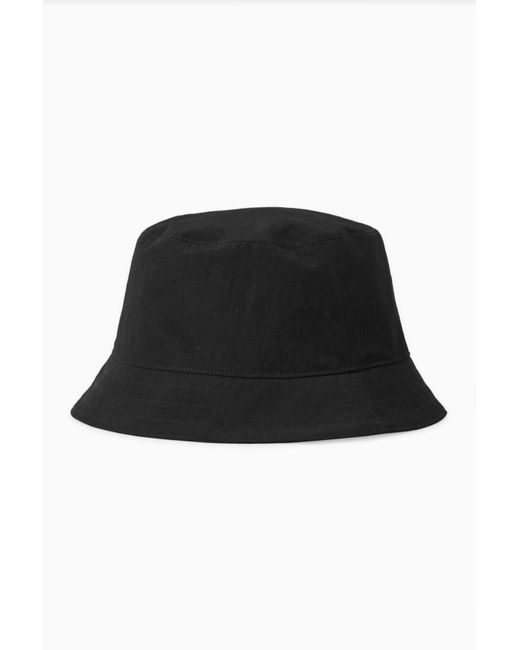 COS Synthetic Soft Bucket Hat in Black 
