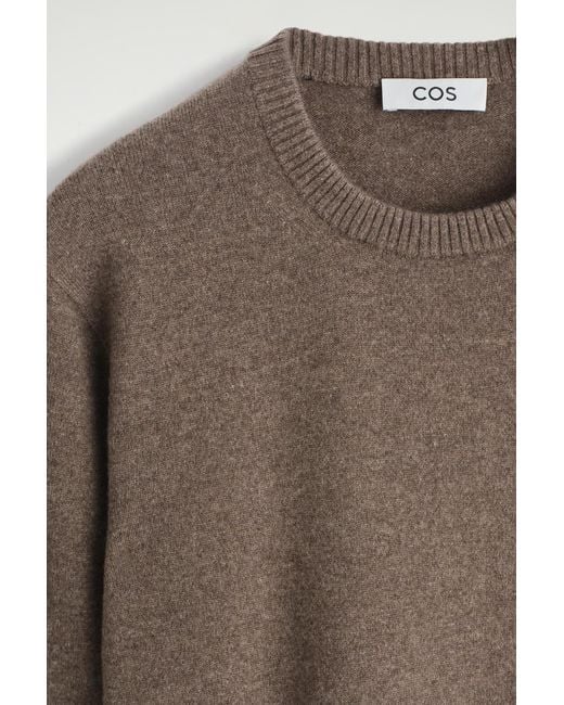 COS Brown Seamless Cashmere Crew-Neck Sweater for men
