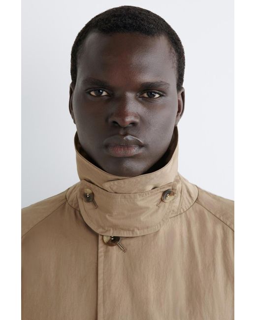 COS Natural Padded Belted Funnel-Neck Long Coat for men