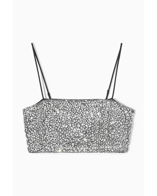 COS Gray Crystal-embellished Bustier