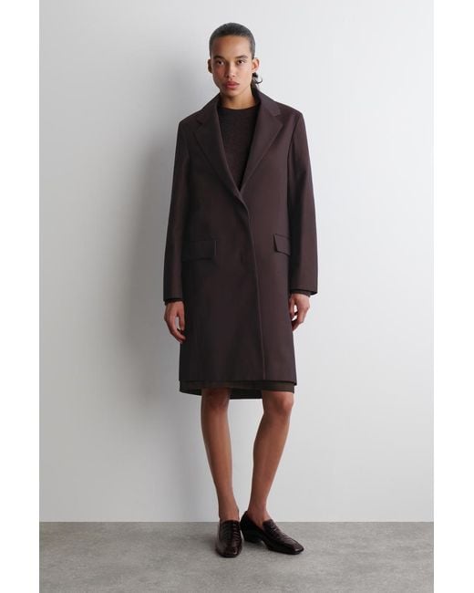 COS Black Eleganter Mantel Aus Baumwolle