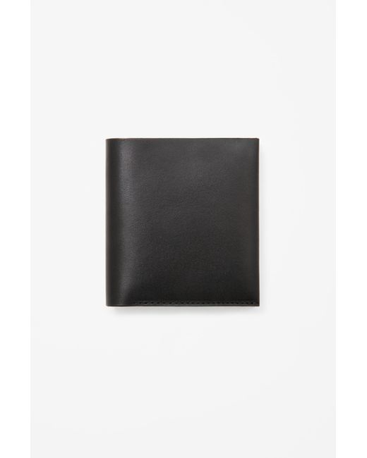 COS Black Folded Leather Wallet for men