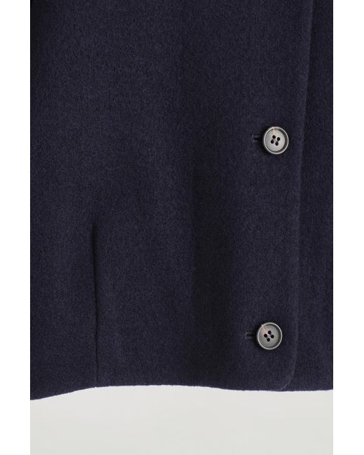 COS Blue Boiled Merino Wool Cardigan