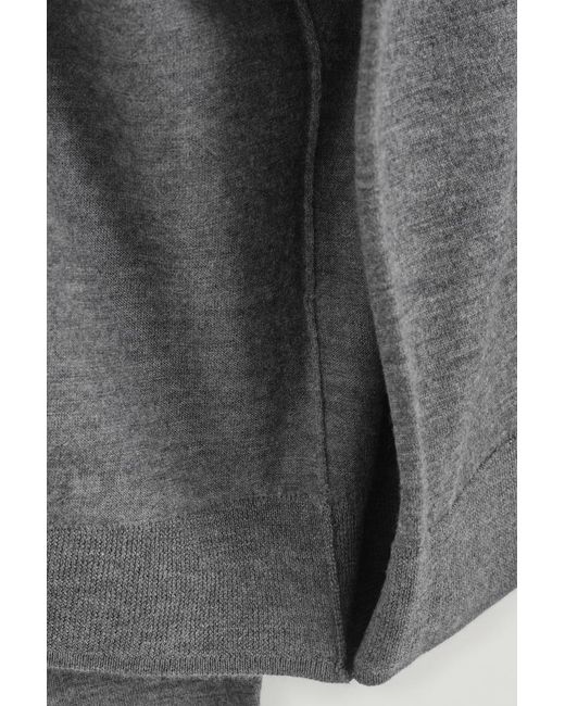 COS Gray Layered Fine Cashmere Polo Cardigan for men