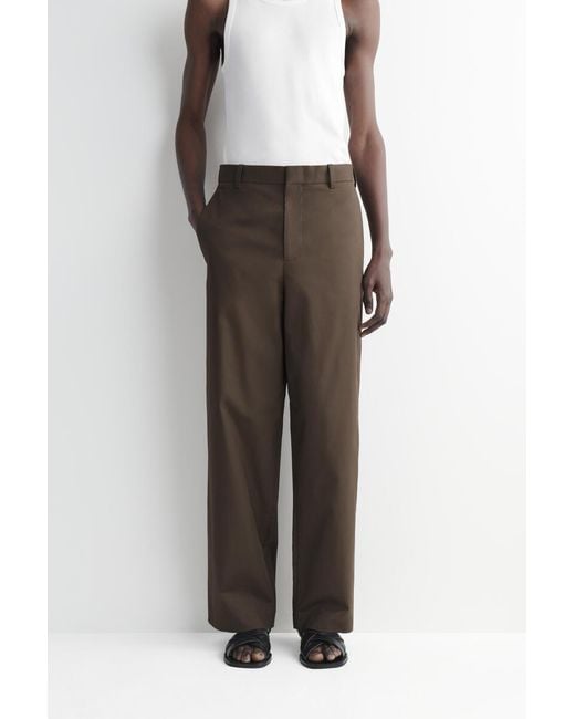 COS Brown Cotton Wide-Leg Pants for men
