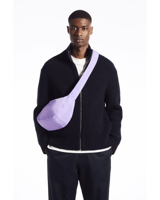 COS Purple Crossbody Saddle Bag - Nylon for men