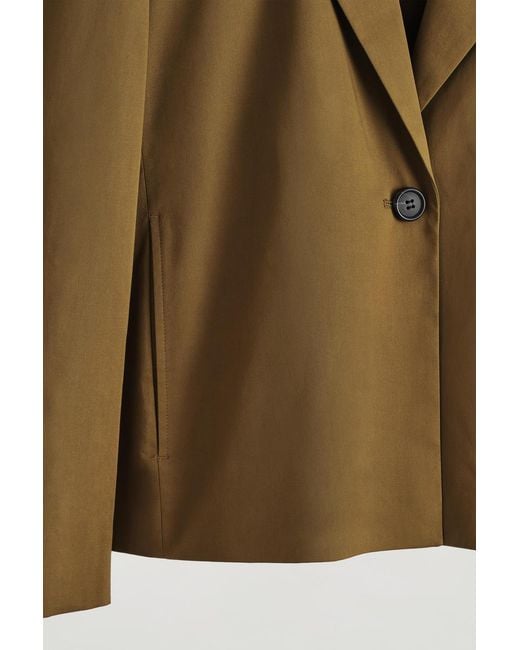 COS Natural Single-Button Cotton Blazer