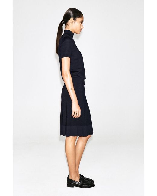 COS Blue Merino Wool Turtleneck Top