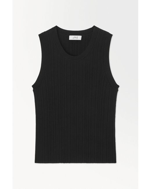 COS Black The Ribbed-knit Tank Top for men