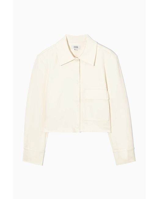 COS White Cropped Twill Jacket