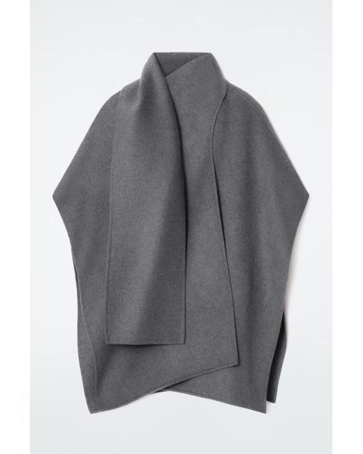 COS Wool-blend Cape in Gray | Lyst