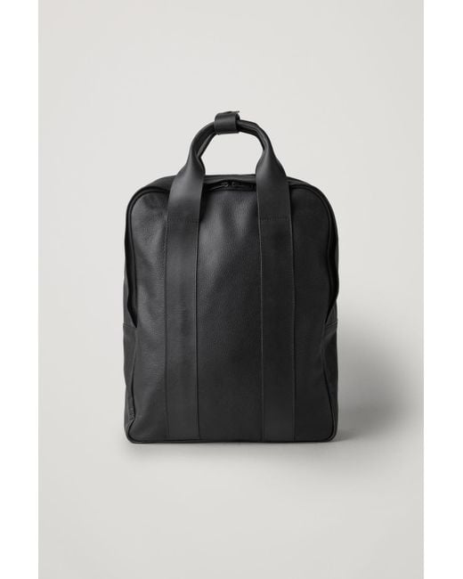 COS Grained Leather Tote Backpack in Black for Men | Lyst UK