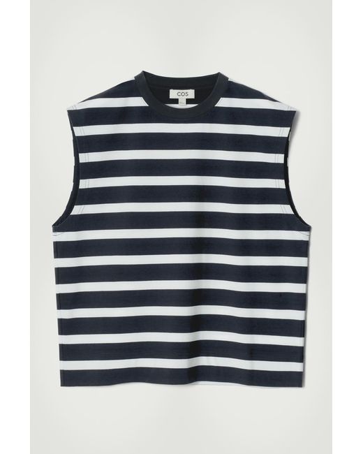 COS Blue Relaxed Cotton-Crepe Tank Top for men
