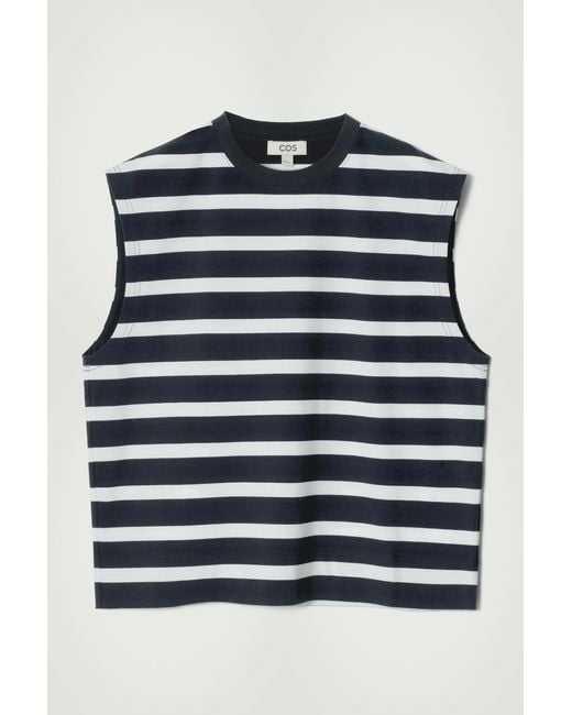 COS Blue Relaxed Cotton-Crepe Tank Top for men