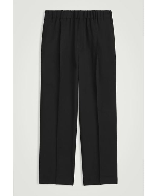 COS Hose Aus Woll-Twill Mit Falten in Black für Herren