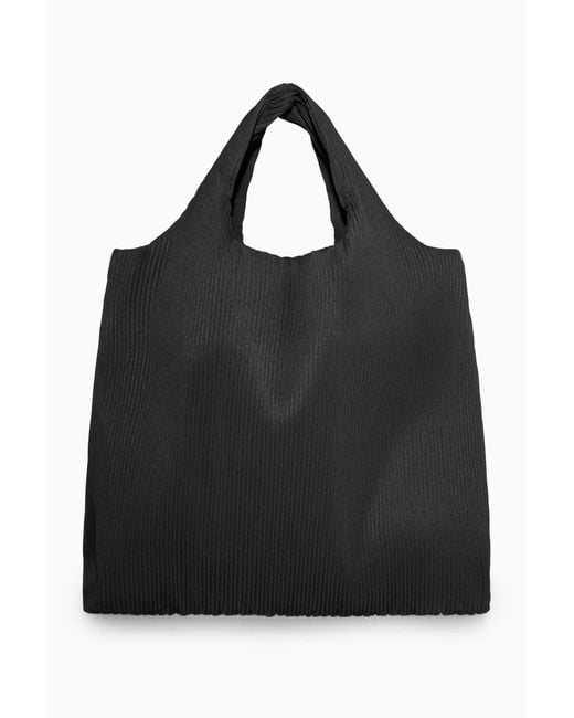 COS Synthetic Small Pleated Tote Bag in Black | Lyst UK