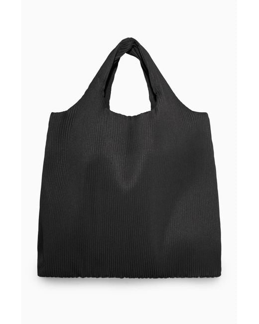 COS Synthetic Small Pleated Tote Bag in Black Lyst UK