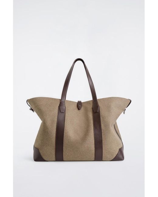 COS Weekender Oversized Tote Bag in Natural for Men | Lyst