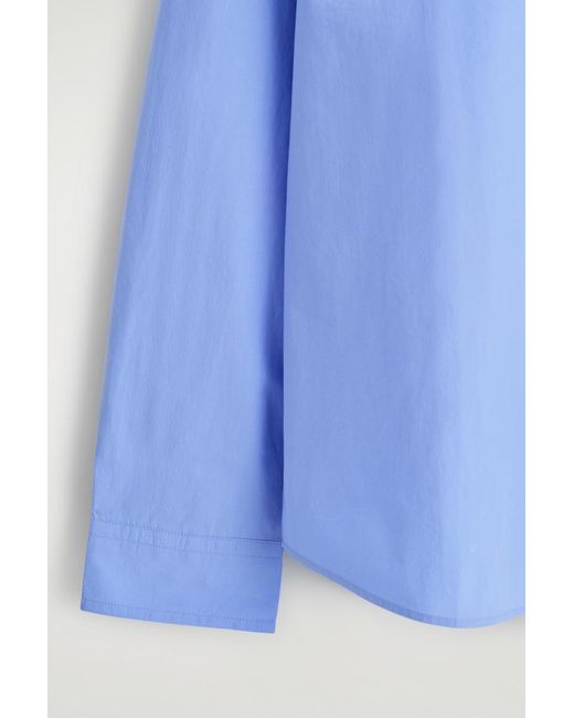 COS Blue Relaxed Pima Cotton Poplin Shirt for men