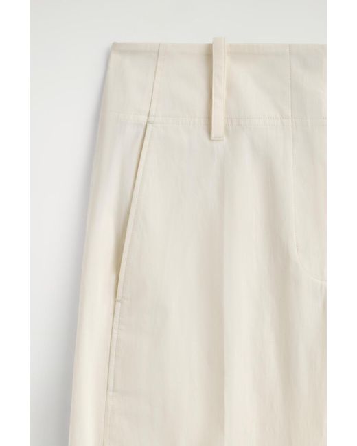 COS White Barrel-Leg Pima Cotton Pants