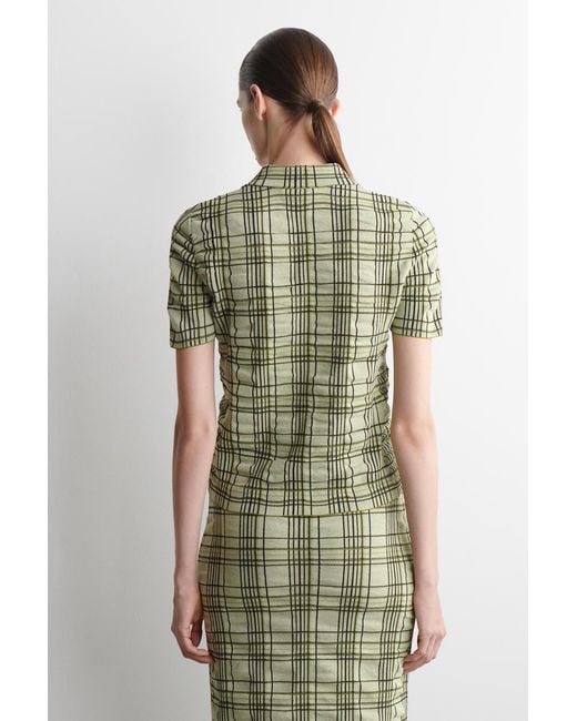 COS Green Checked Cotton-Jacquard Shirt