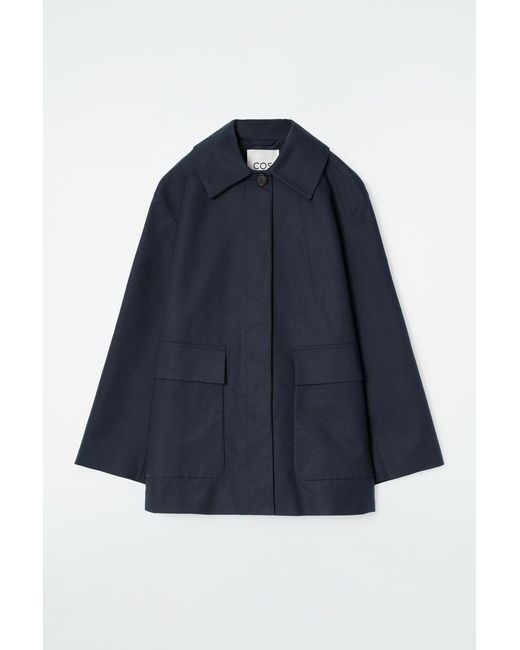 COS Blue Collared Cotton Car Jacket