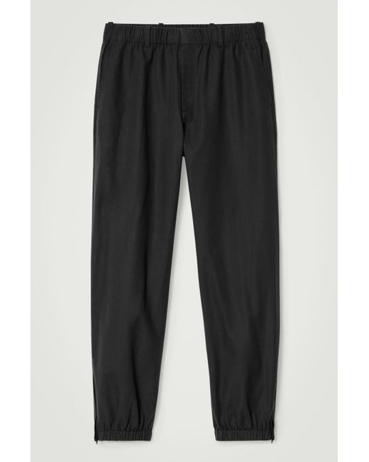 COS Black Elasticated Tapered Pants for men