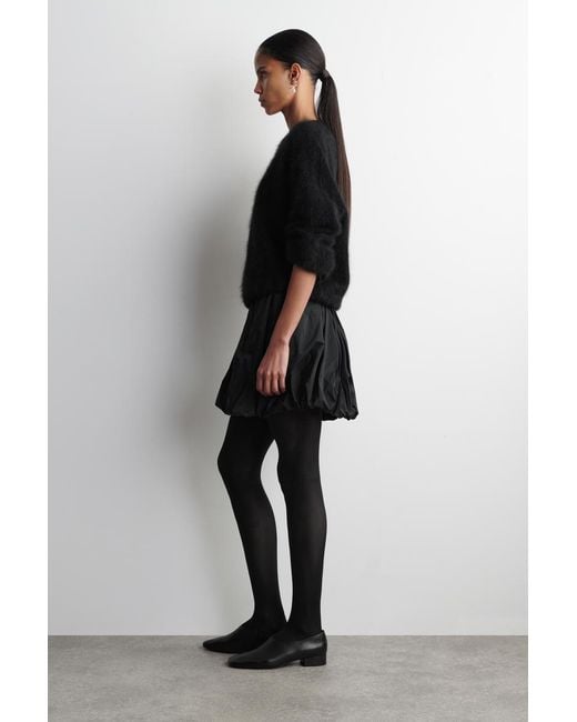 COS Black Bubble-Hem Mini Skirt