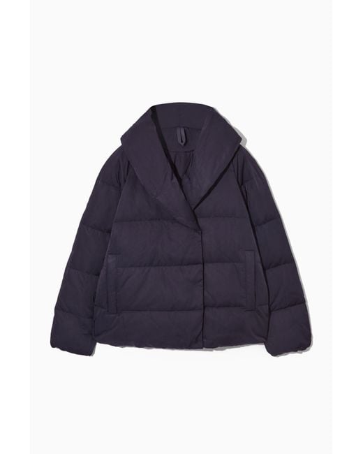 shawl collar puffer jacket