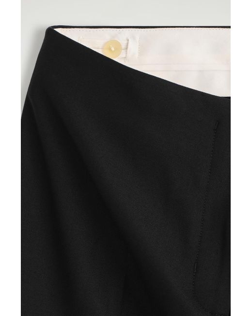 COS Black Slim Wool-Blend Trousers