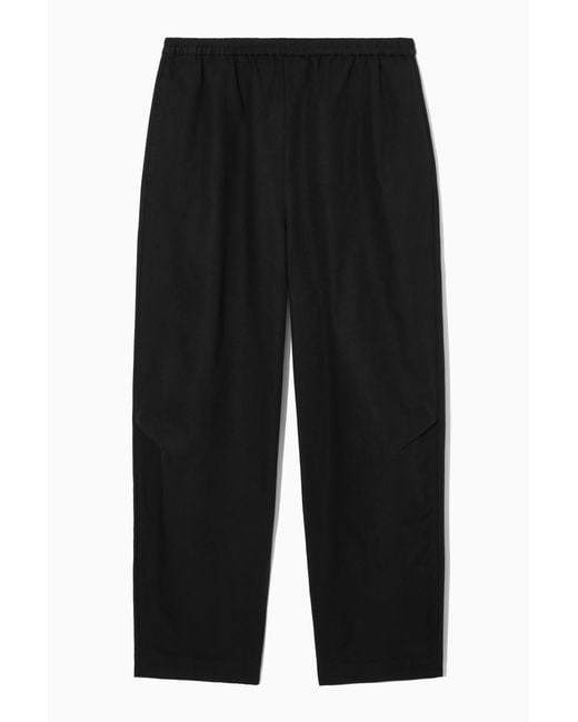 COS Black Elasticated Barrel-leg Pants