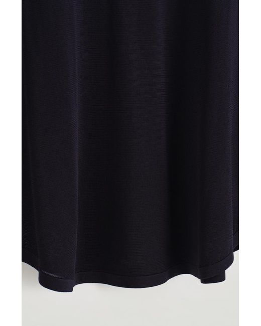COS Blue Knitted Circle-Cut T-Shirt