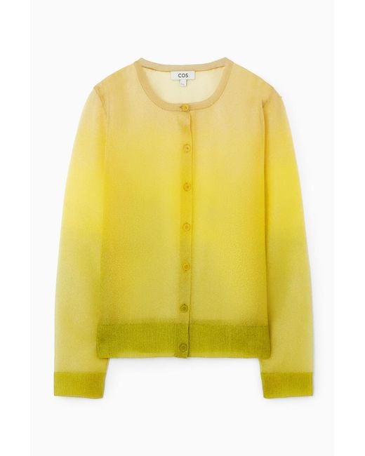 COS Yellow Fine-knit Ombré Cardigan