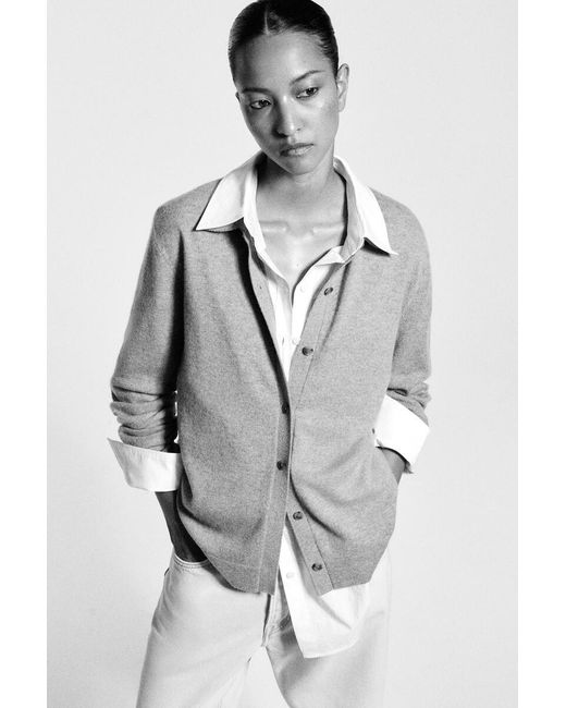 COS Gray Cashmere Shirt