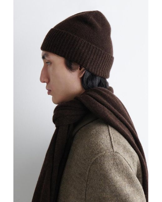 COS Brown Pure Cashmere Beanie