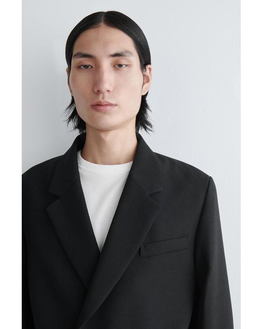 COS Unstructured Wool-Blend Blazer in Black for Men | Lyst