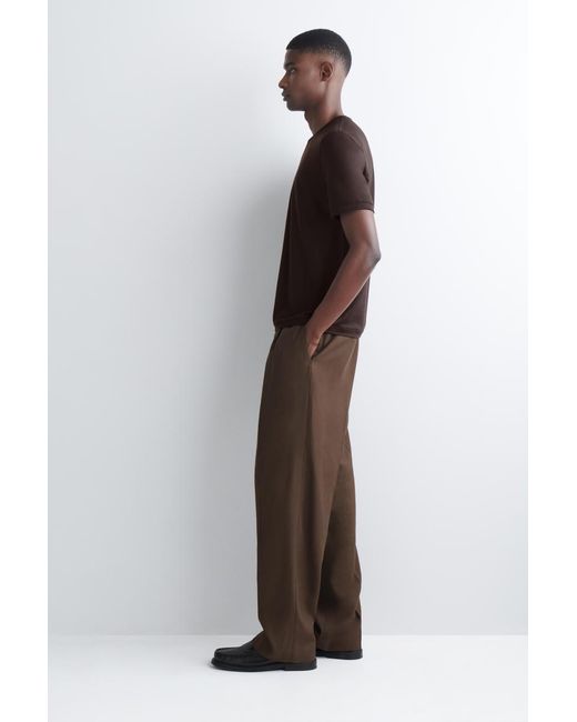 COS Black Lightweight Wool T-Shirt for men