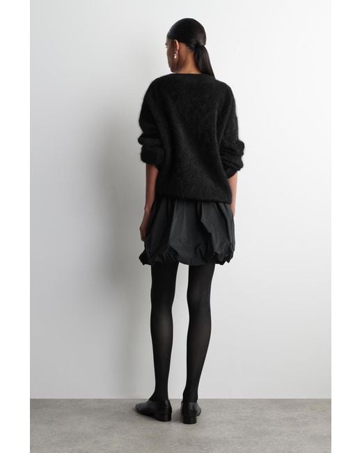 COS Black Bubble-Hem Mini Skirt