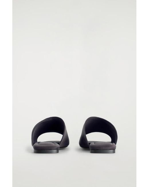 COS Brown Scuba Square-Toe Mules