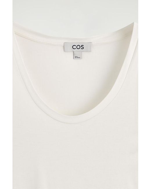COS White Scoop-Neck Silk-Jersey Tank Top