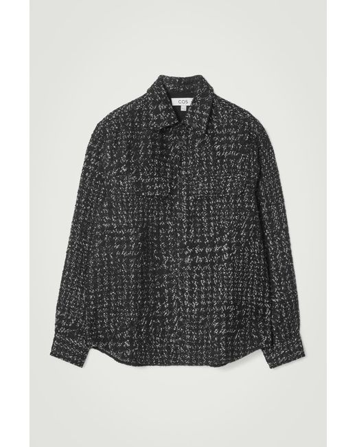 COS Black Houndstooth Bouclé Overshirt for men