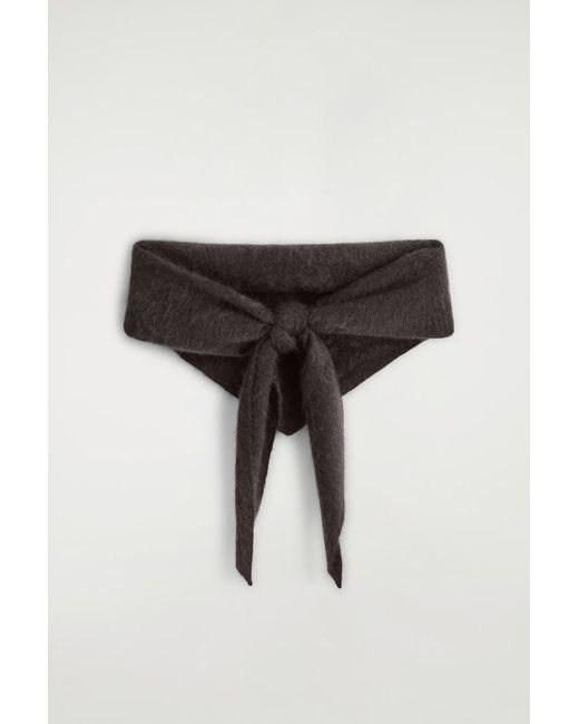 COS Black Brushed-Cashmere Triangle Scarf