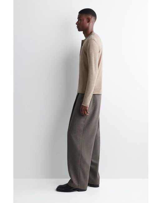 COS Natural Wool-Blend Henley Top for men