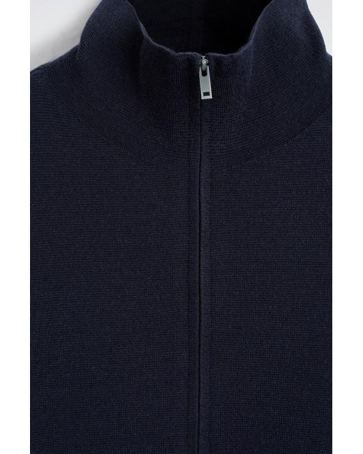 COS Blue Milano Knit Funnel-Neck Zip-Up Jacket for men