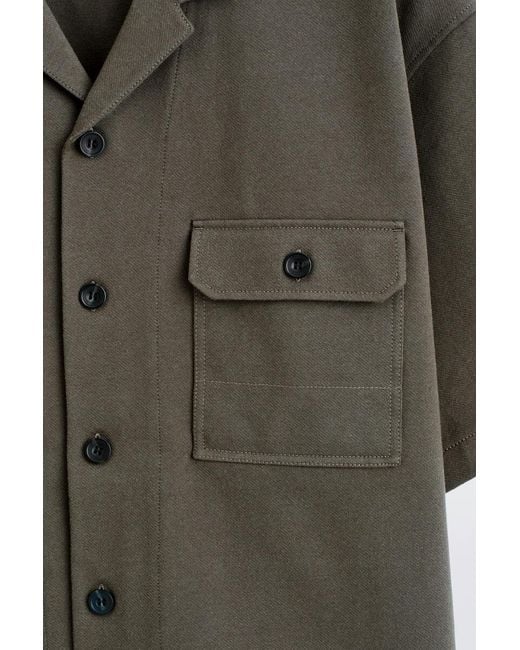 COS Brown Cotton Utility Shirt for men