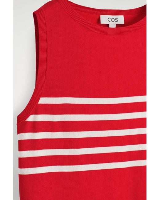 COS Red Striped Knitted Tank Top