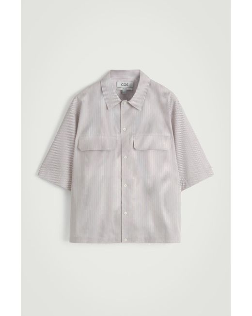COS Gray Relaxed Flap-Pocket Utility Shirt for men
