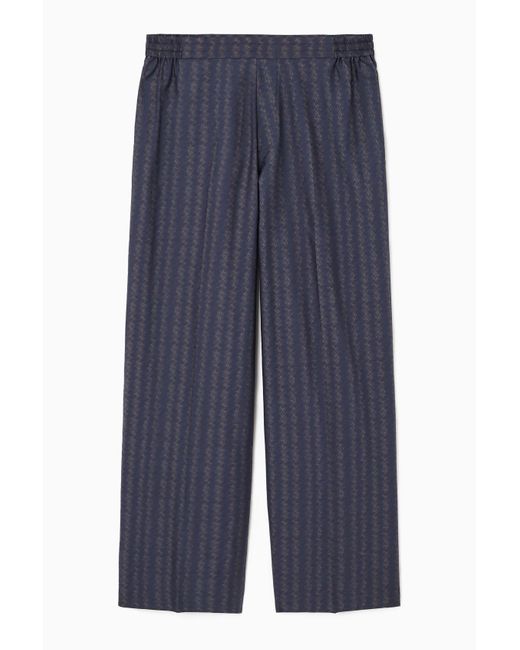 COS Blue Zigzag Stripe Wide-leg Pants for men