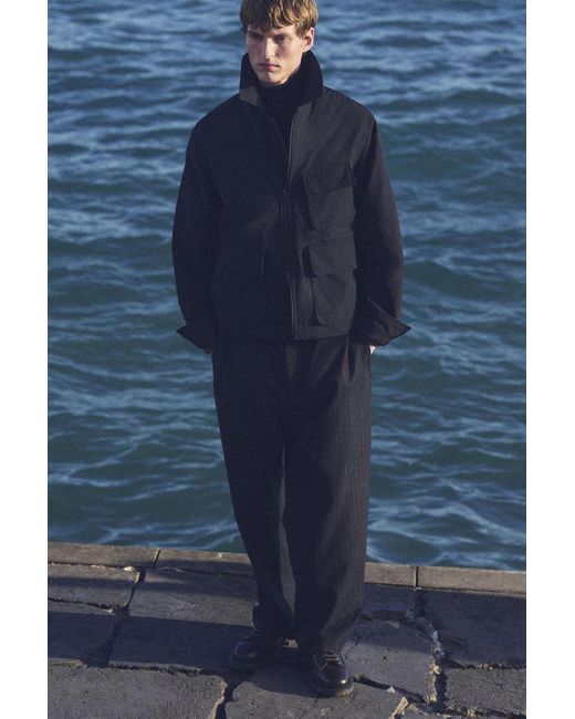 COS Padded Nylon Utility Jacket in Black for Men | Lyst