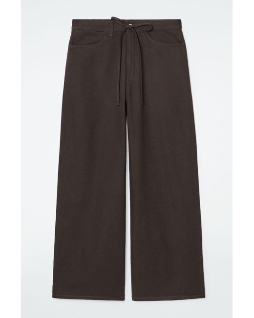 COS Gray Wide-leg Drawstring Trousers
